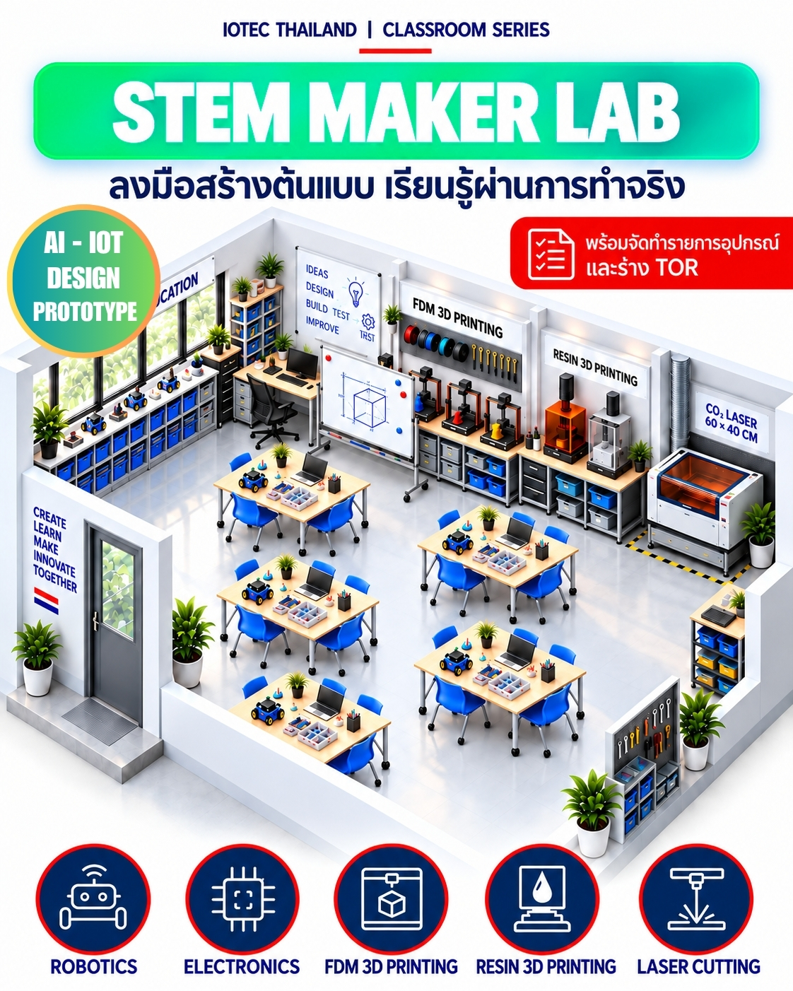 รูปแบบห้องเรียน STEM MAKER LAB