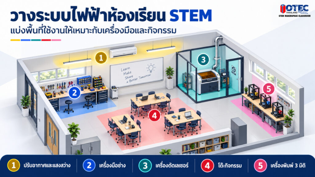 วางระบบไฟฟ้าห้อง STEMLAB