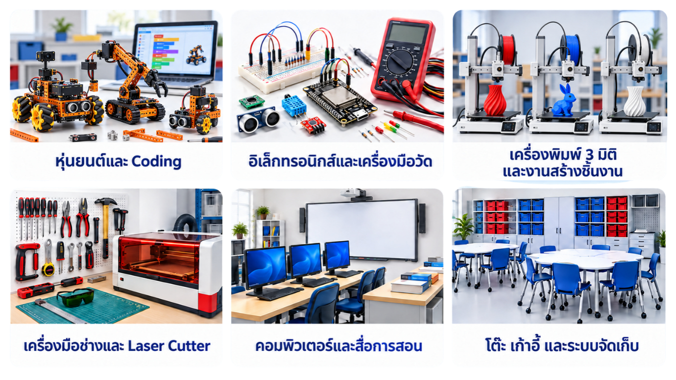 อุปกรณ์ทั้งหมดในห้อง STEMLAB